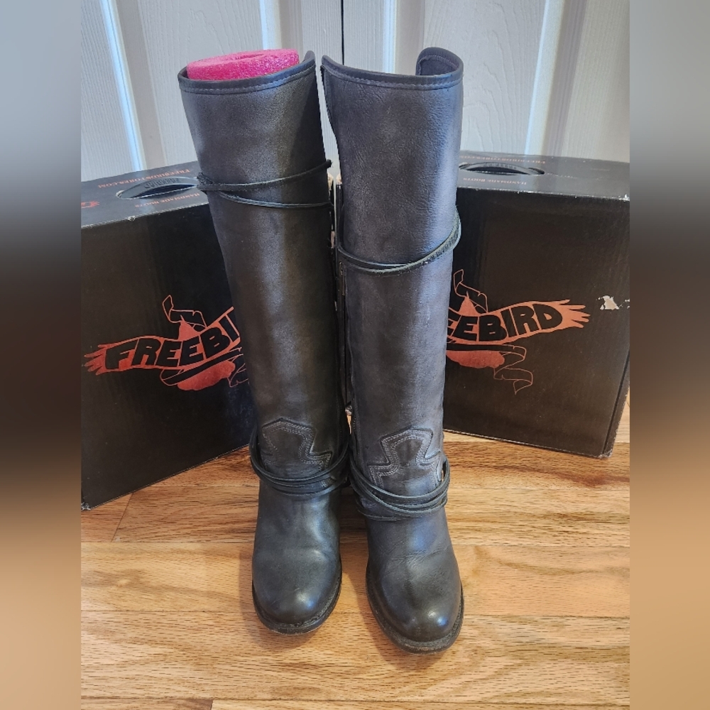 Freebird Charcoal Knee-High Boots